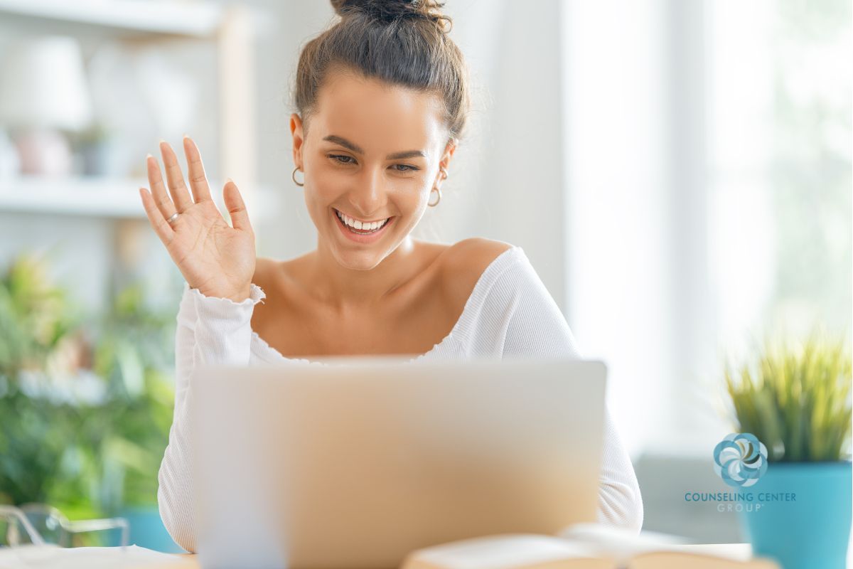 woman enjoying virtual emdr